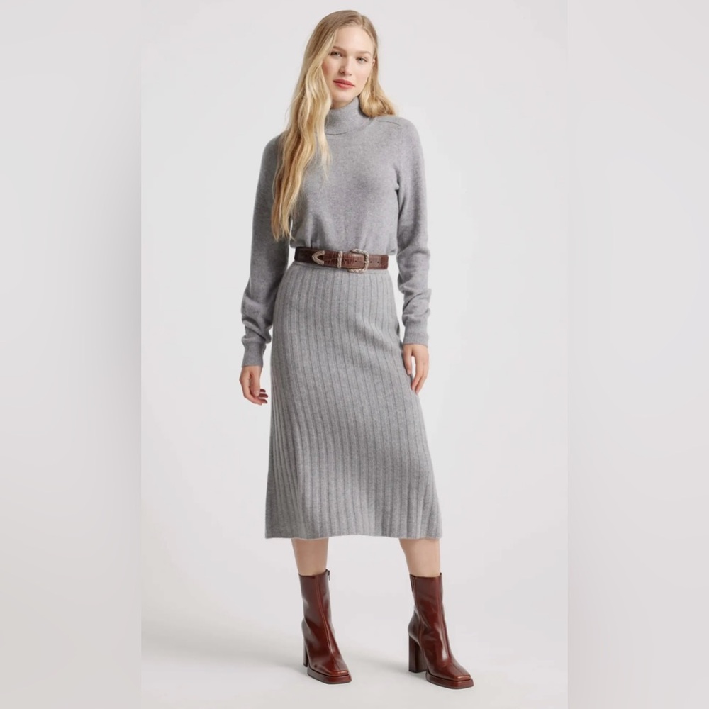 Quince Mongolian Cashmere Midi Skirt